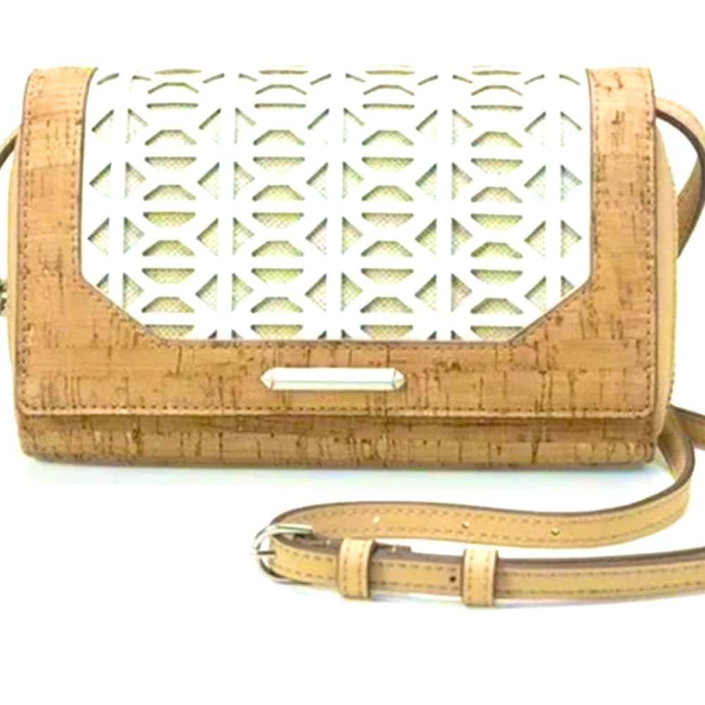 Stella & Dot Nolita Geo Cork Crossbody Purse Women's Medium Tan Yellow Boho